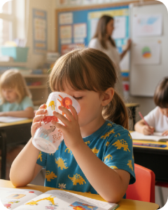 Copos com artes prontas no tema de escolas.